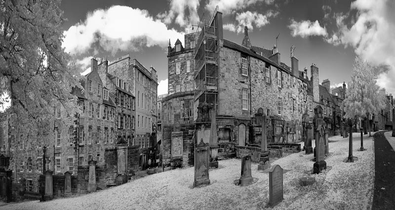 Greyfriars Kirkyard, Edinburgh Scotland, Infrared